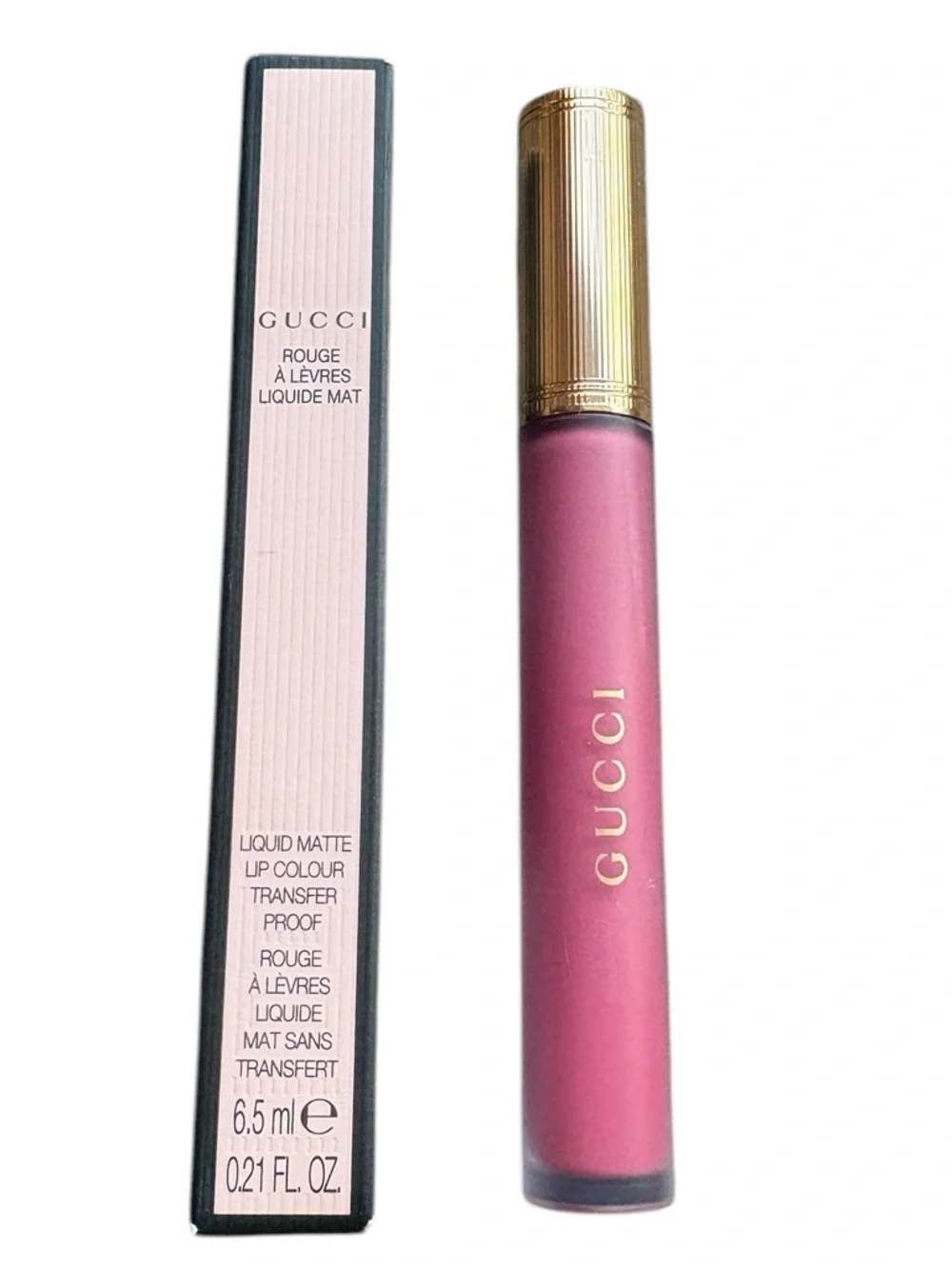 Gucci Liquid Matte Lipstick 413 Cornelia Pink Transfer Proof